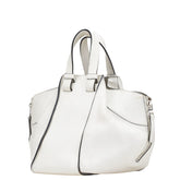 ロエベ アナグラム ハンモック スモール ハンドバッグ ショルダーバッグ 2WAY ホワイト レザー レディース LOEWE 【中古】